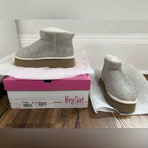 Silver rhinestone boots